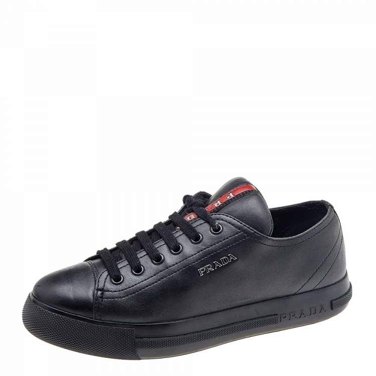 Zeestraat draai huilen Prada Sport Black Leather Low Top Sneakers Size 35 Prada Sport | TLC