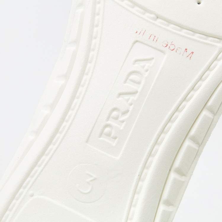 Pre Owned Prada Sport White/Grey Mesh and Neoprene America’s Cup Sneakers Size 36