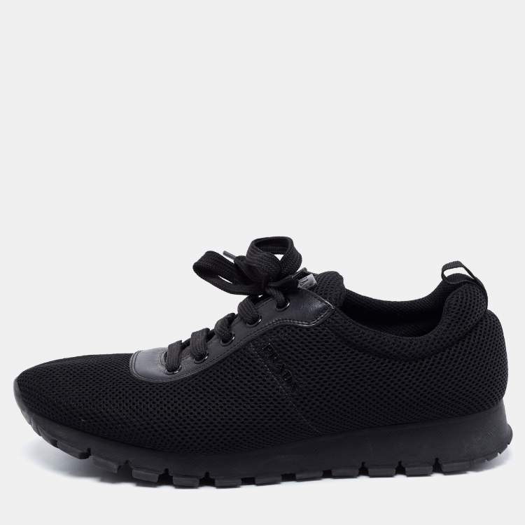 Pre Owned Prada Sport Black Mesh Low-Top Sneakers Size 40