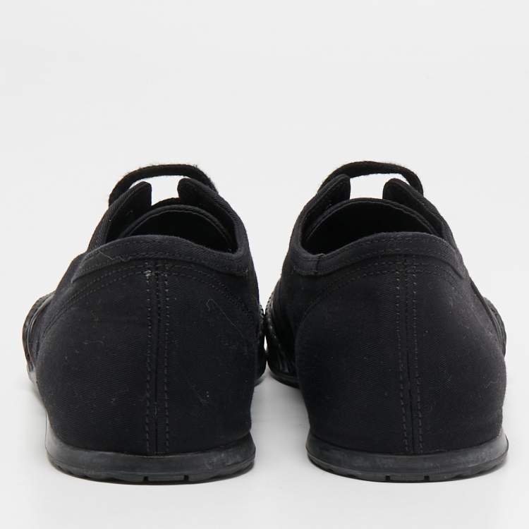 Pre Owned Prada Sport Black Canvas and Rubber Low Top Sneakers Size 37.5