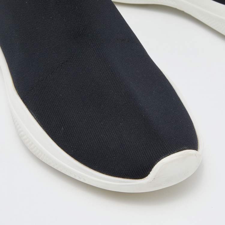 Pre Owned Prada Sport Black Stretch Knit Slip On Sneakers Size 38