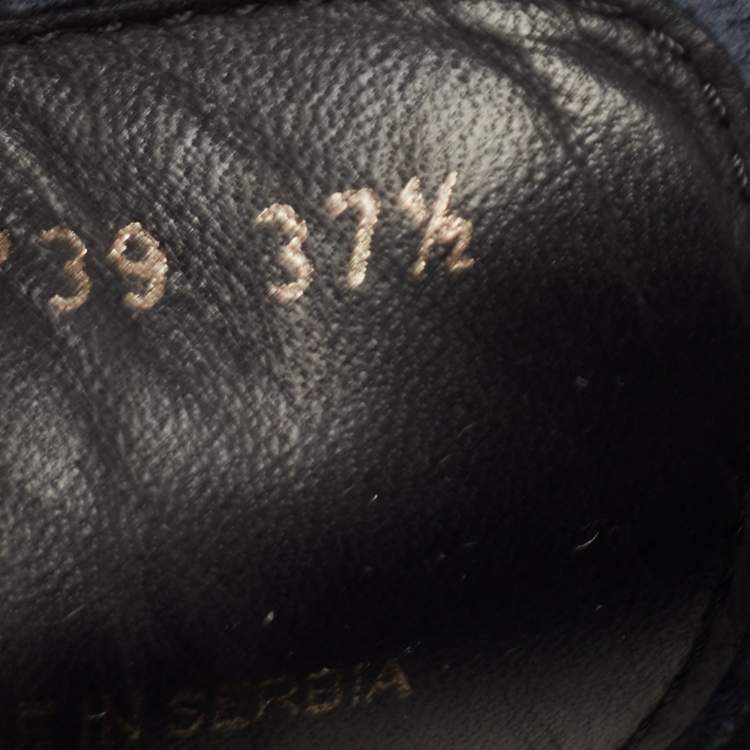 Pre Owned Prada Sport Black/Blue Leather Brogue Derby Size 37.5
