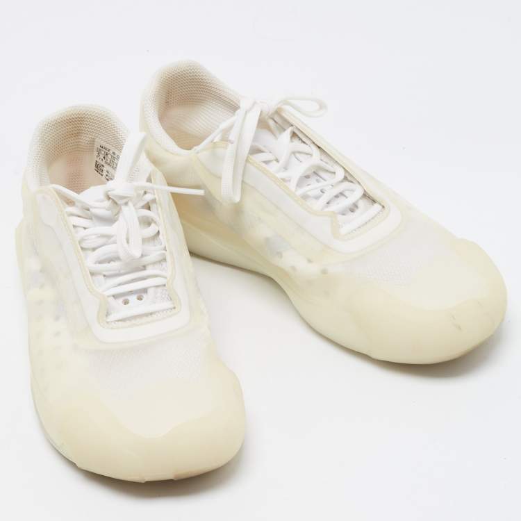 Pre Owned Prada Sport x Adidas White Mesh Luna Rossa Sneakers Size 37 1/3