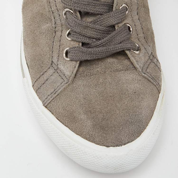 Pre Owned Prada Sport Grey Suede High Top Sneakers Size 36