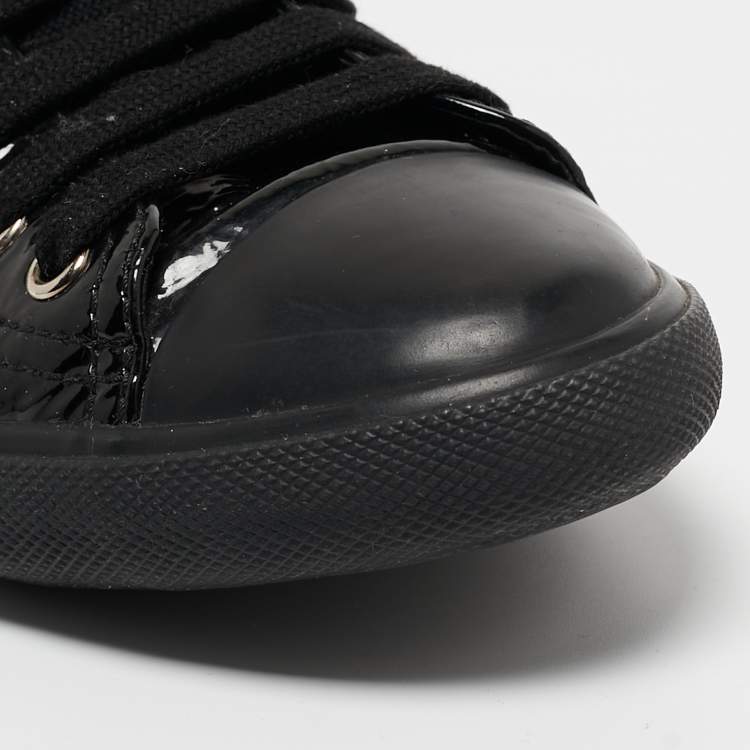 Pre Owned Prada Sport Black Patent High Top Sneakers Size 38