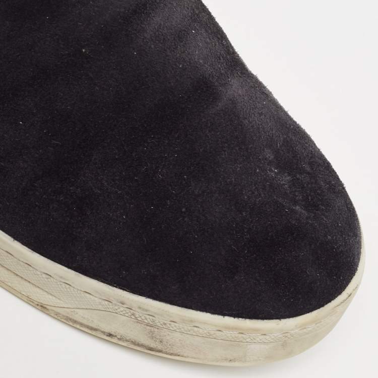 Pre Owned Prada Sport Black Suede Slip On Sneakers Size 38.5
