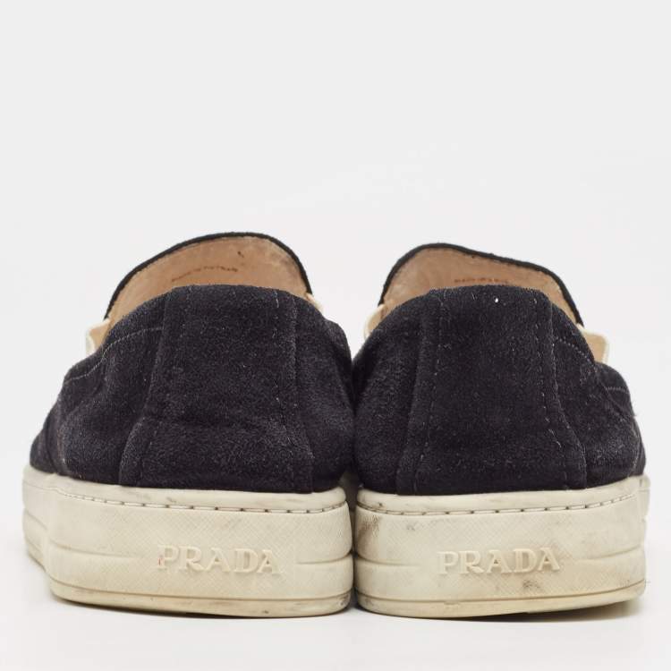Pre Owned Prada Sport Black Suede Slip On Sneakers Size 38.5