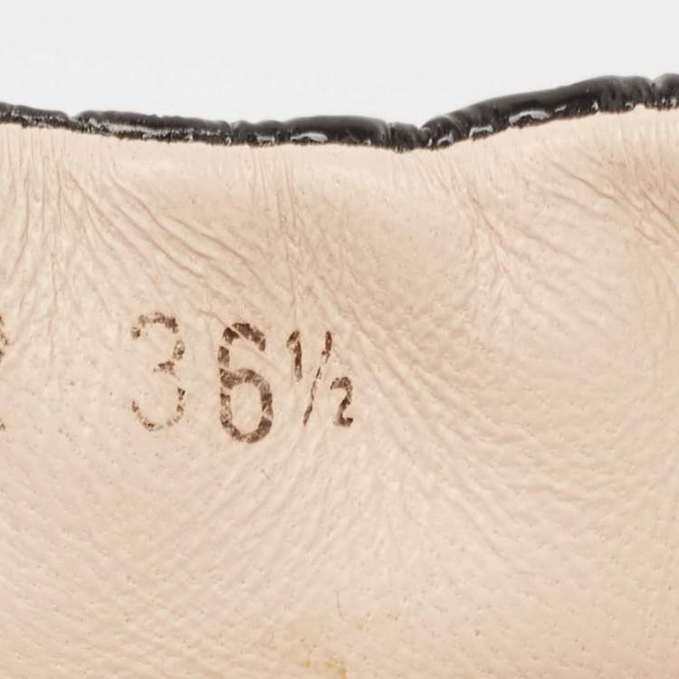 Pre Owned Prada Sport Black Patent Leather Bow Scrunch Ballet Flats Size 36.5