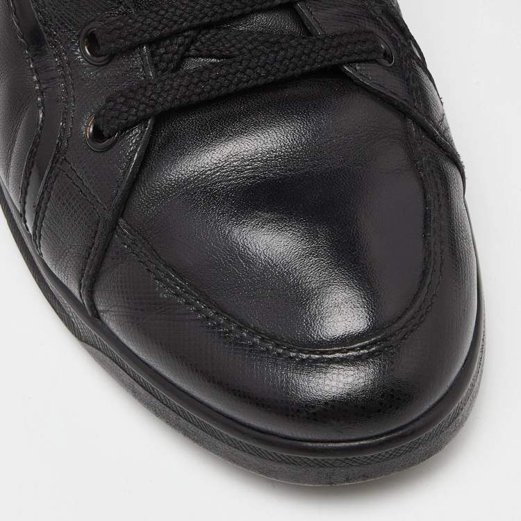 Pre Owned Prada Sports Black Leather Lace Up Sneakers Size 36