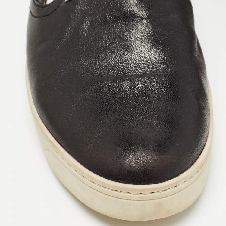 Pre Owned Prada Sport Black Leather Slip On Sneakers Size 37