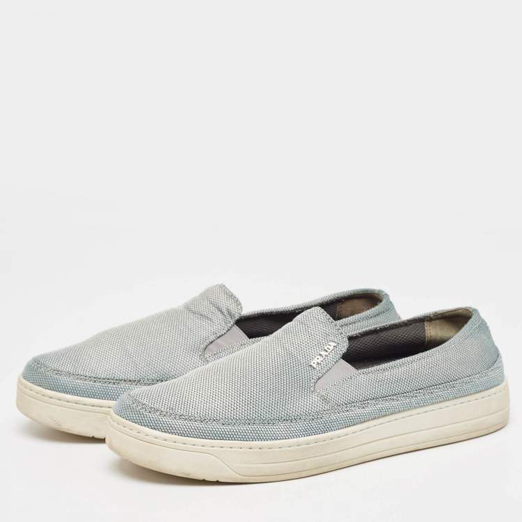 Pre Owned Prada Sport Grey Mesh Slip On Sneakers Size 37