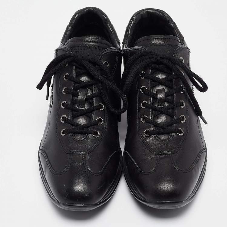 Pre Owned Prada Sport Black Leather Low Top Sneakers Size 39