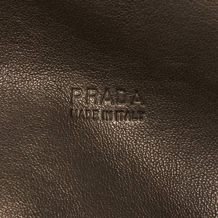 Pre Owned Prada Grey Leather Wide Waist Belt 80CM
