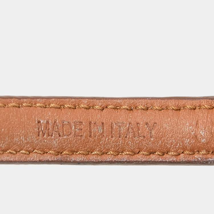 Pre Owned Prada Gold Tone Leather Bracelet 