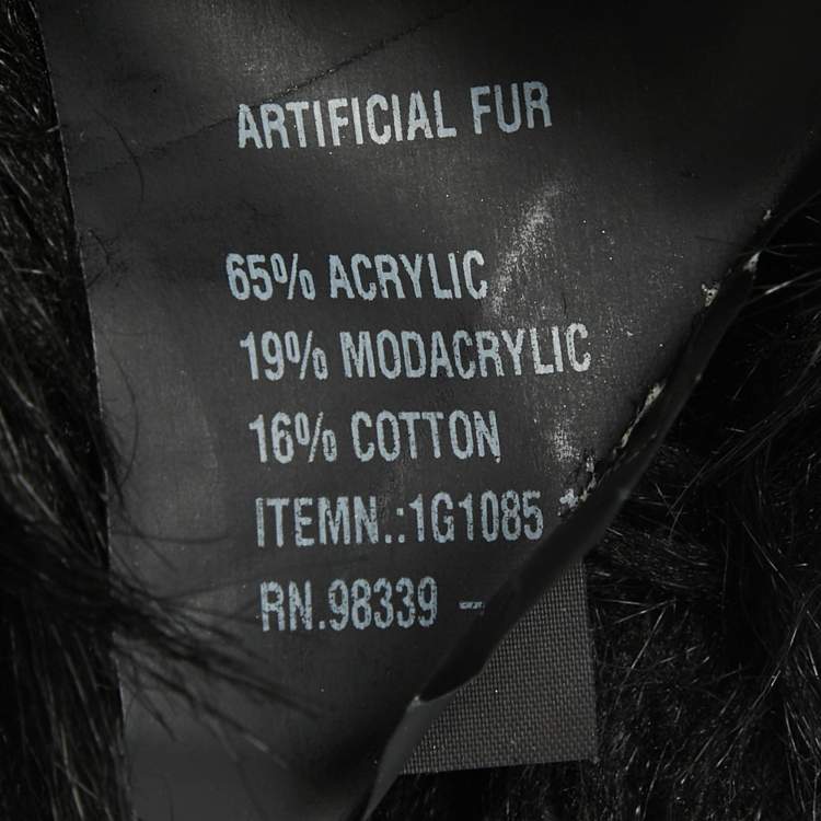 Pre Owned Prada Black Faux Fur and Genuine Leather Gloves 