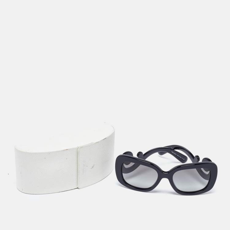 Pre Owned Prada Black/Grey Gradient SPR27O Baroque Rectangle Sunglasses