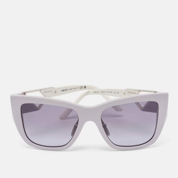 Pre Owned Prada Lilac/White SPR21Y Symbole Square Sunglasses