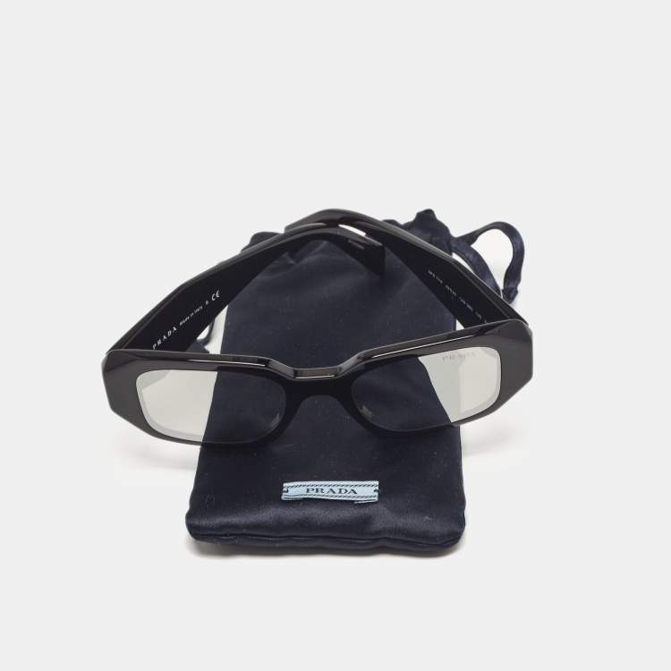 Pre Owned Prada Black Mirror SPR17W Symbole Geometric Sunglasses