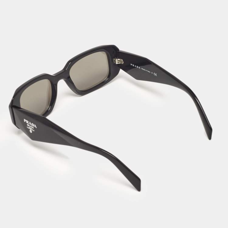 Pre Owned Prada Black Mirror SPR17W Symbole Geometric Sunglasses