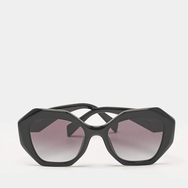 Pre Owned Prada Black SPR 16W CatEye Sunglasses