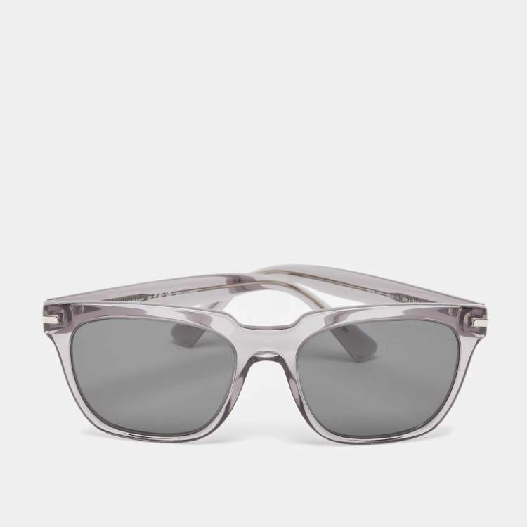 Pre Owned Prada Grey SPR04Y Polarized Rectangle Sunglasses