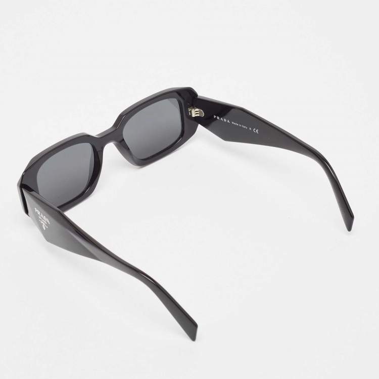 Pre Owned Prada Black SPR17W Symbole Rectangular Sunglasses