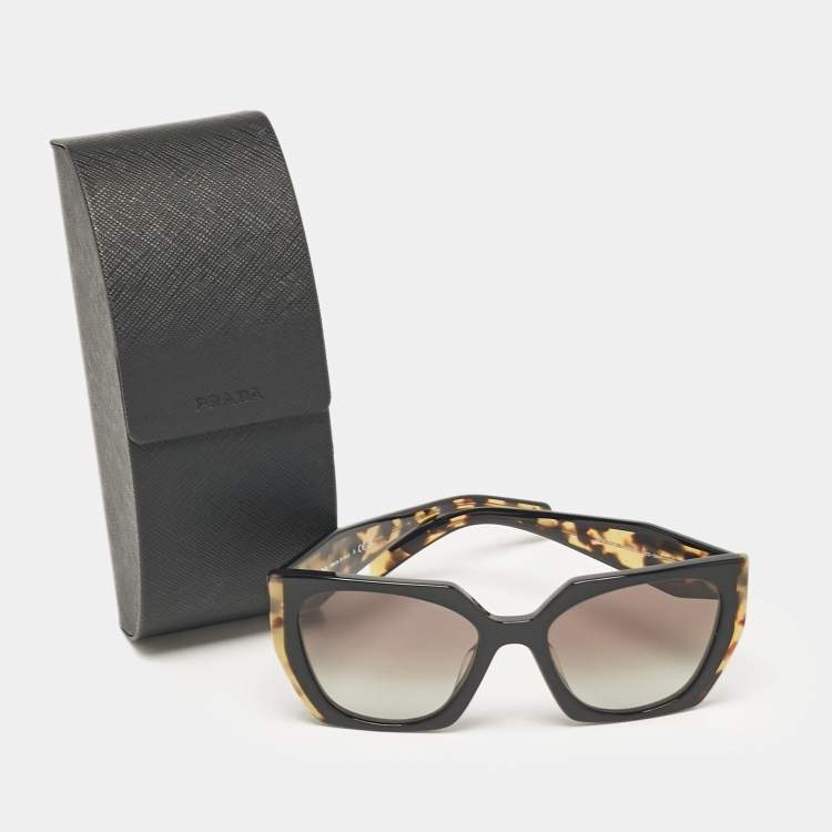 Pre Owned Prada Brown Tortoise Gradient SPR15W Cat Eye Sunglasses 
