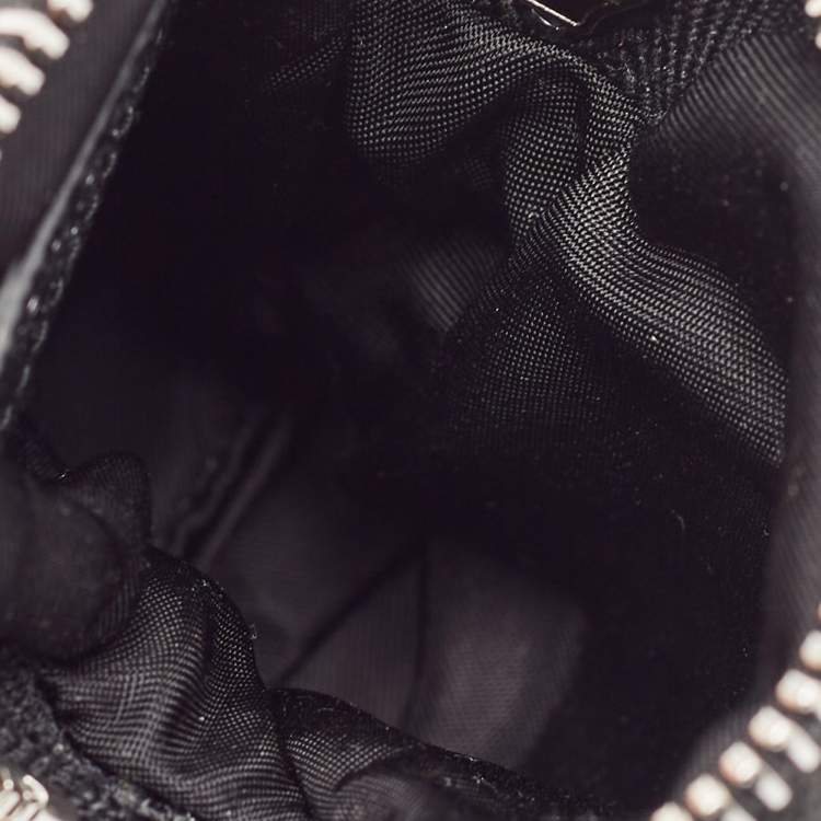 Pre Owned Prada Black Nylon Double Ring Pouch Detail Belt 80CM