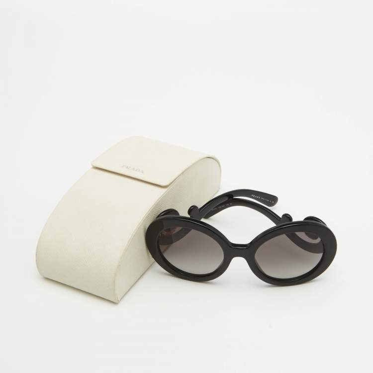 Pre Owned Prada Black Gradient SPR27N Baroque Round Sunglasses