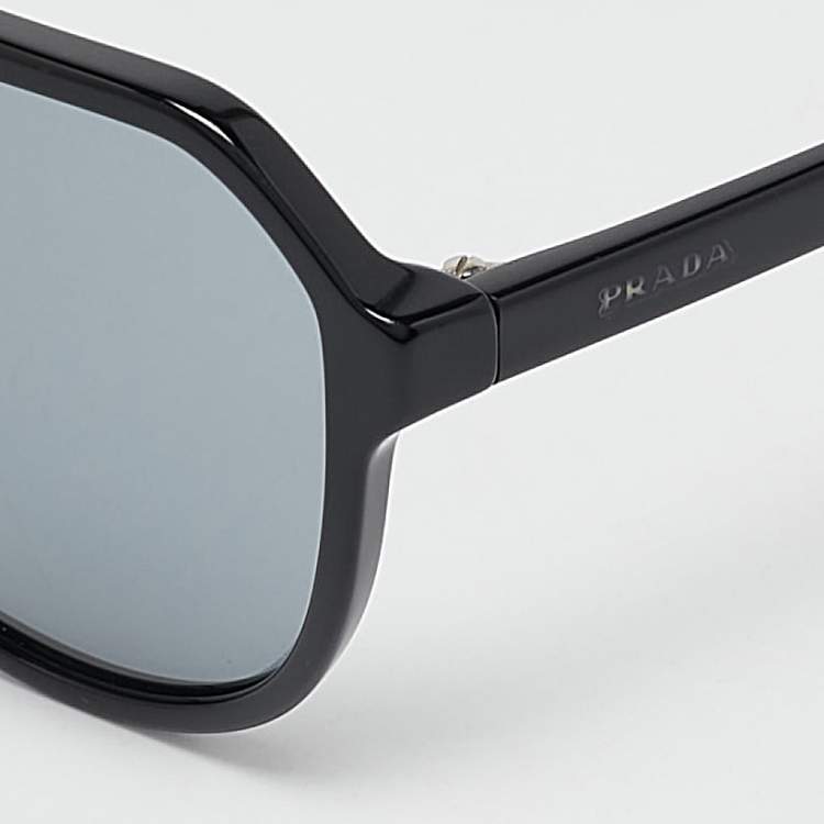 Pre Owned Prada Black/Grey SPR22R Aviator Sunglasses