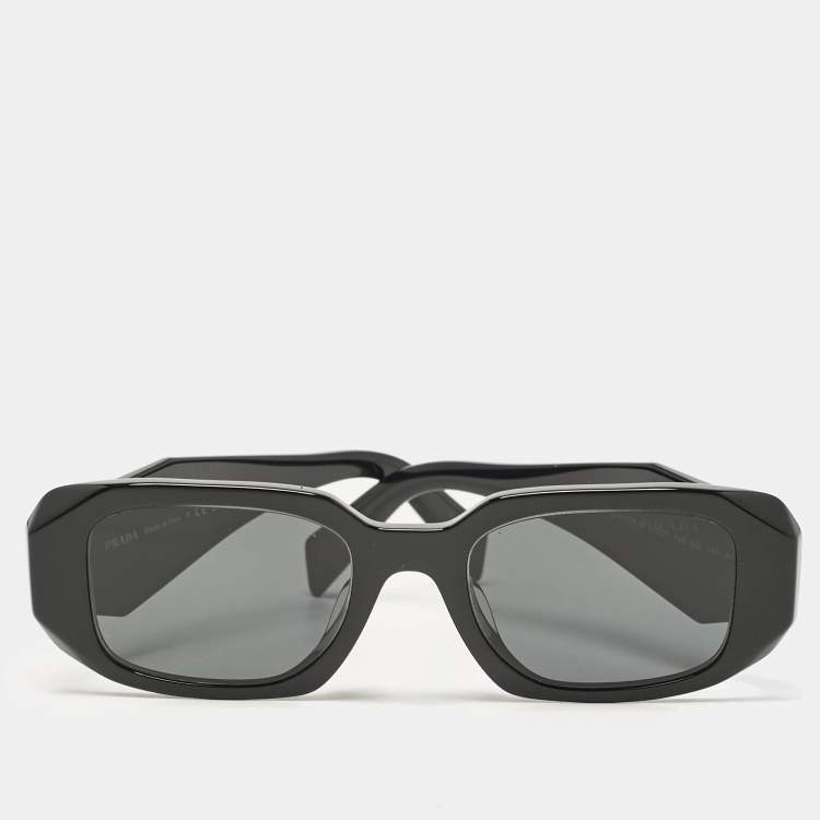 Pre Owned Prada Black SPR 17W-F Symbole Rectangular Sunglasses