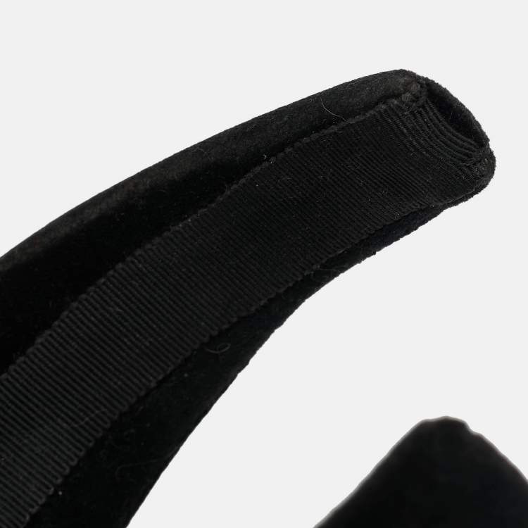 Pre Owned Prada Black Velvet Wide Headband 