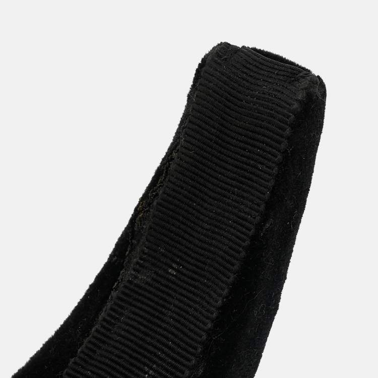 Pre Owned Prada Black Velvet Wide Headband 