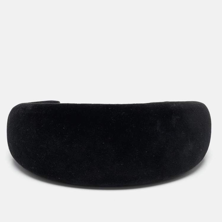 Pre Owned Prada Black Velvet Wide Headband 