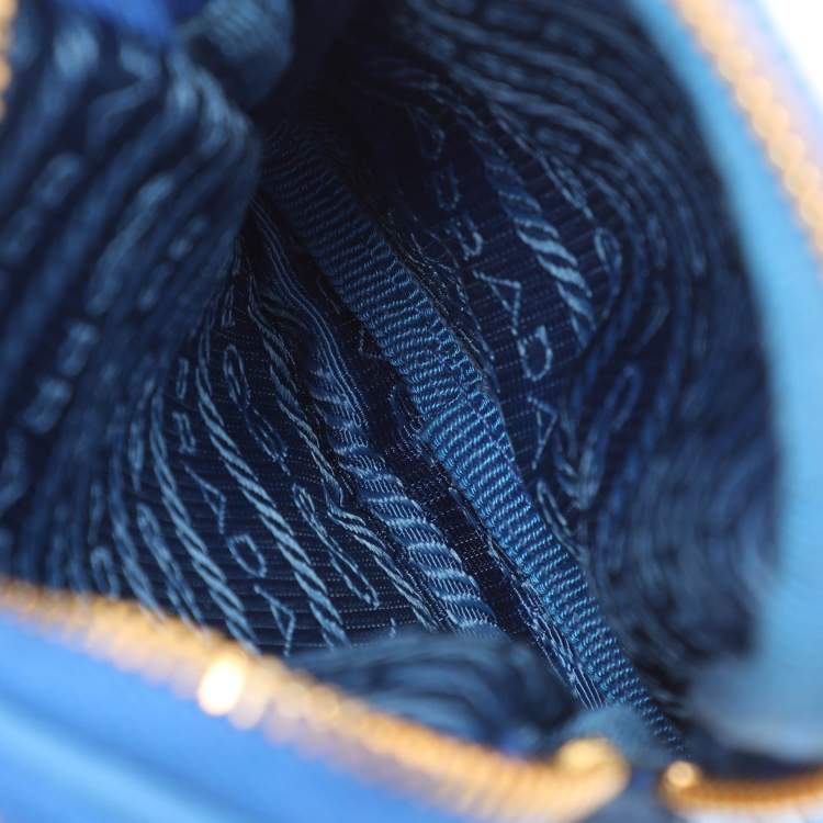 Pre Owned Prada Blue Nylon Crossbody Phone Case