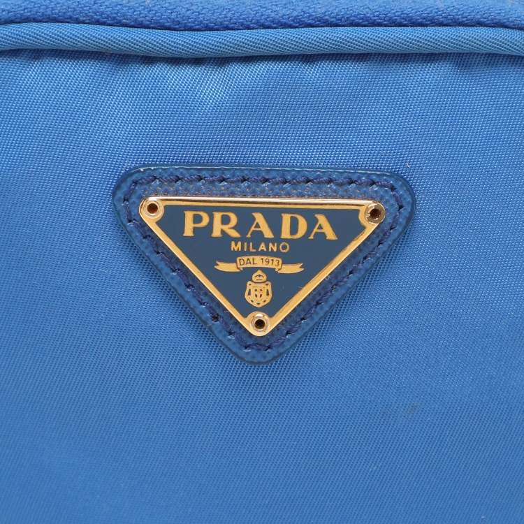 Pre Owned Prada Blue Nylon Crossbody Phone Case