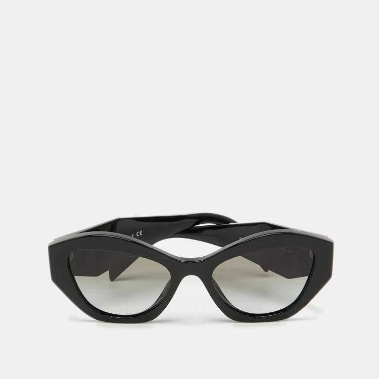 Pre Owned Prada Black/Grey Gradient SPR07Y Symbole Cat-Eye Sunglasses