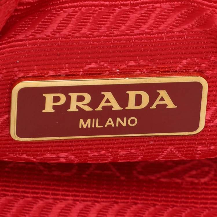 Pre Owned Prada Red Nylon Crossbody Phone Case
