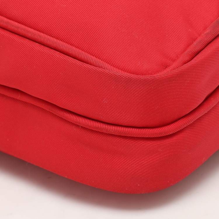 Pre Owned Prada Red Nylon Crossbody Phone Case