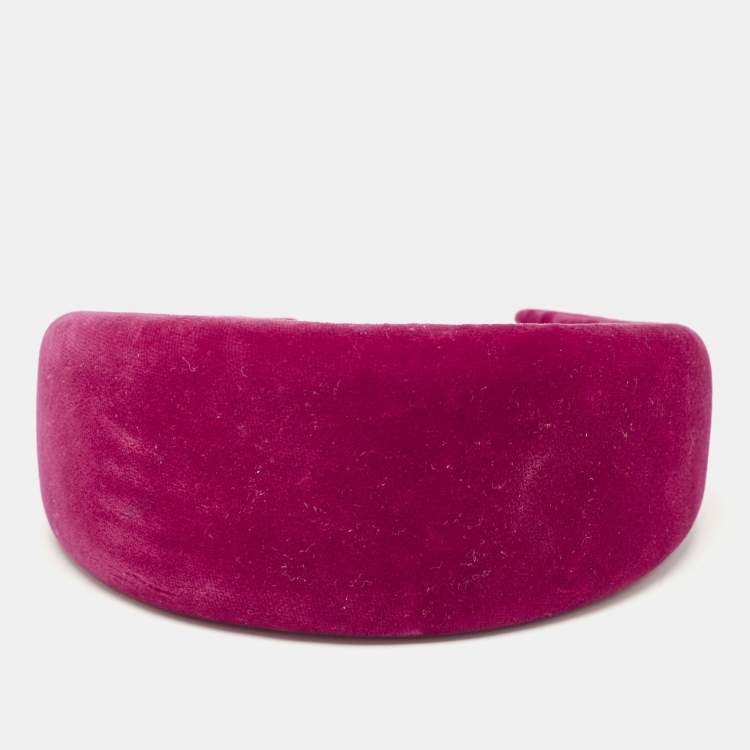 Pre Owned Prada Pink Velvet Wide Headband 