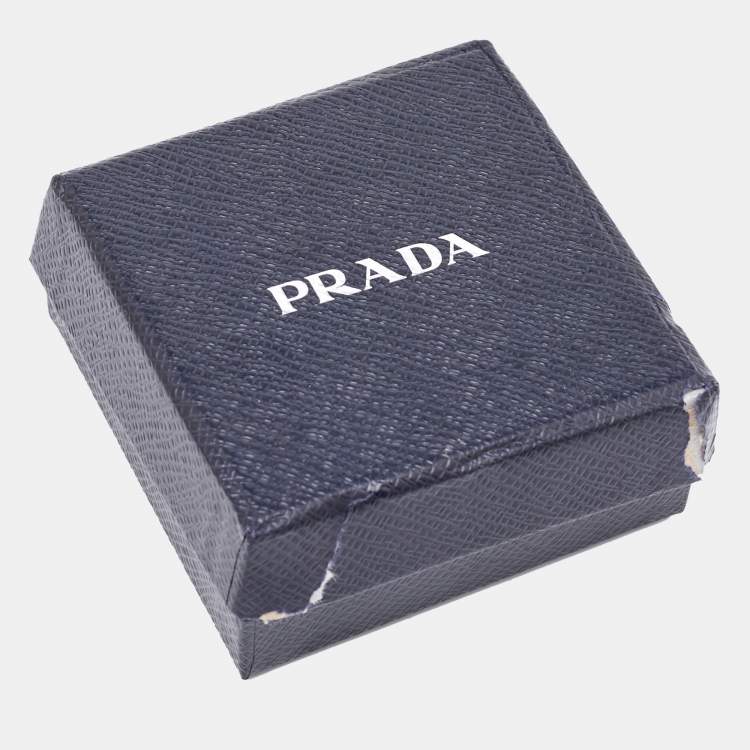 Pre Owned Prada Red Leather Gold Tone Bracelet S