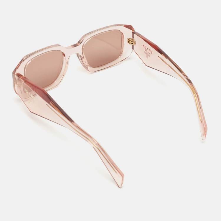 Pre Owned Prada Old Rose SPR 17W Symbole Rectangle Sunglasses