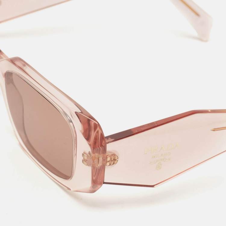 Pre Owned Prada Old Rose SPR 17W Symbole Rectangle Sunglasses