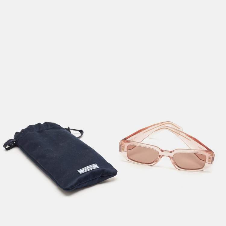 Pre Owned Prada Old Rose SPR 17W Symbole Rectangle Sunglasses