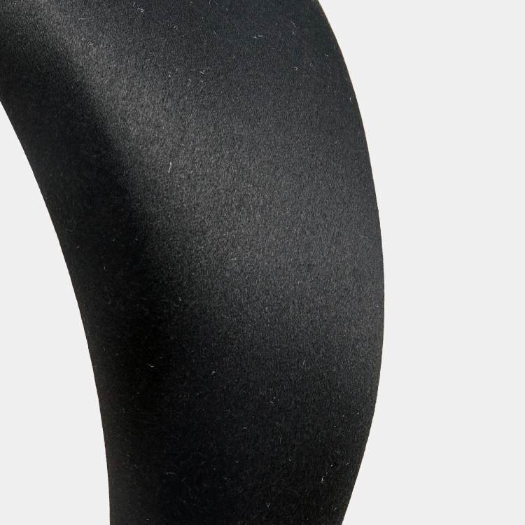 Pre Owned Prada Black Satin Wide Headband 