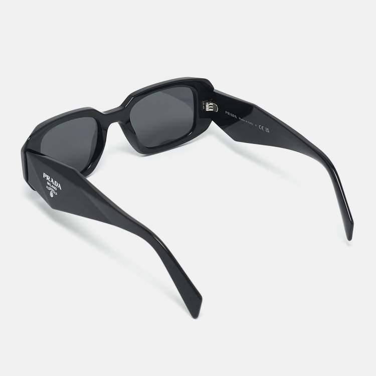 Pre Owned Prada Black SPR17W Symbole Rectangle Sunglasses