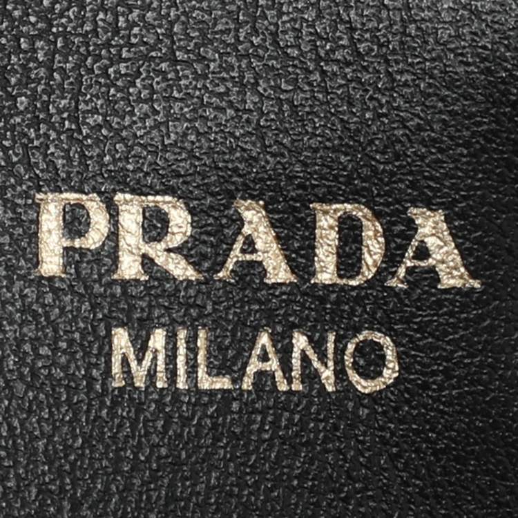 Pre Owned Prada Black Velvet and Leather Crystal Embellished Shoulder Strap