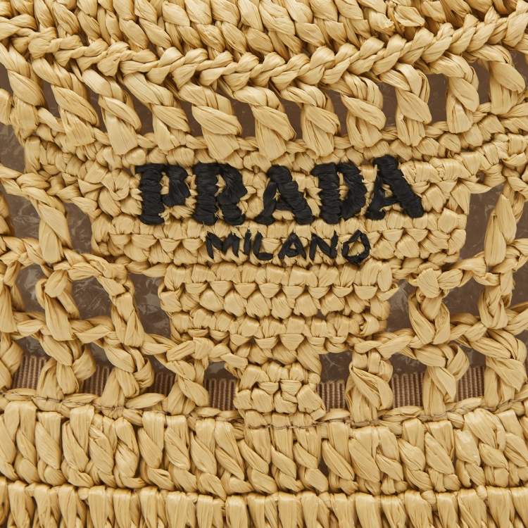 Pre Owned Prada Beige Crochet Bucket Hat M