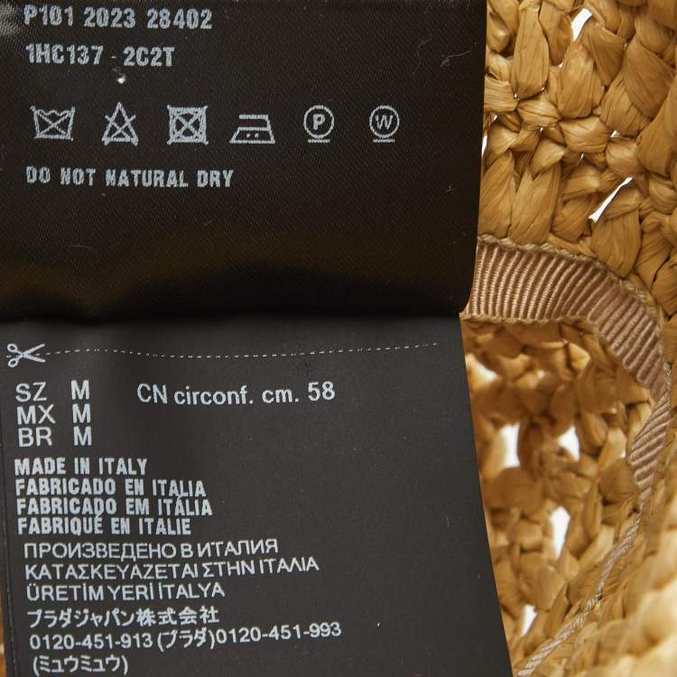 Pre Owned Prada Beige Crochet Bucket Hat M