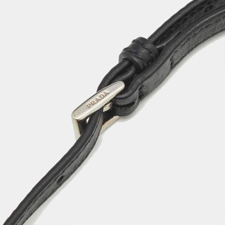 Pre Owned Prada Navy Blue Leather Adjustable Shoulder Bag Strap